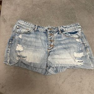 Light blue jean shorts